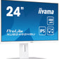 24" WHITE ETE IPS-panel, 1920x1080@100Hz, 15cm Height Adj. Stand, Pivot, 250cd/m², Speakers, HDMI, DisplayPort, 0,4ms MPRT, FreeSync, USB-HUB 4x3.2 (23,8" VIS)