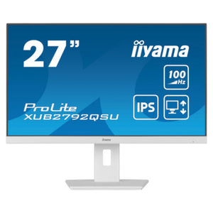27” WQHD IPS technology panel with USB hub and 100Hz refresh rate and 150mm height adjustable stand