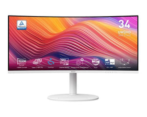 LCD Monitor|MSI|MODERN MD342CQPW|34"|Business/Curved/21 : 9|Swivel|Pivot|Height adjustable|Tilt|Matte|Panel VA|3440x1440|21:9|120Hz|5 ms|Speakers|Colour White|MODERNMD342CQPW