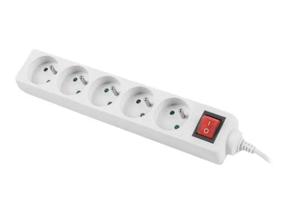 Lanberg Cable Power Strip, 5X French Outlets with Switch, Quality-Grade Copper, 1.5 m | PS1-05E-0150-W