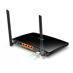 Wireless Router|TP-LINK|300 Mbps Wireless N 4G LTE Router|Wi-Fi 4 (802.11n)|Data speed 300 Mbit/s|Ethernet WAN Yes|SIM card slot Yes|WAN connection type RJ-45|Ethernet LAN Yes|3G Yes|4G Yes|4xLAN ports|TL-MR6400