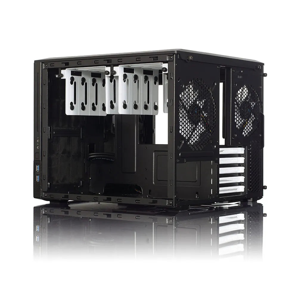 Fractal Design | NODE 804 | Side window | 2 - USB 3.0Audio in/outPower button with LED (white)HDD activity LED (white) | Black | Micro ATX | Power supply included No