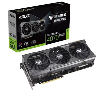 Graphics Card|ASUS|NVIDIA GeForce RTX 4070 SUPER|12 GB|GDDR6X|192 bit|PCIE 4.0 16x|Triple slot Fansink|1xHDMI|3xDisplayPort|TUF-RTX4070S-O12G-GAMING