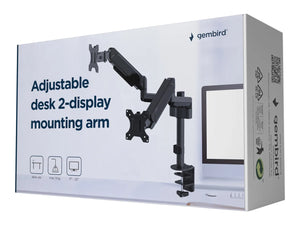 GEMBIRD Adjustable desk 2-display mount