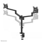 NEOMOUNTS SCREEN DESK MOUNT FOR TWO SCREENS, BLACK (CLAMP+GROMMET)