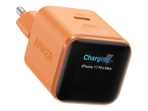 Anker Nano Charger 45W, Smart Display, Orange | 24 pin USB-C
