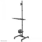 NEWSTAR MOBILE WORKPLACE FLOOR STAND (MONITOR, KEYBOARD/MOUSE & PC) 10-32" BLACK