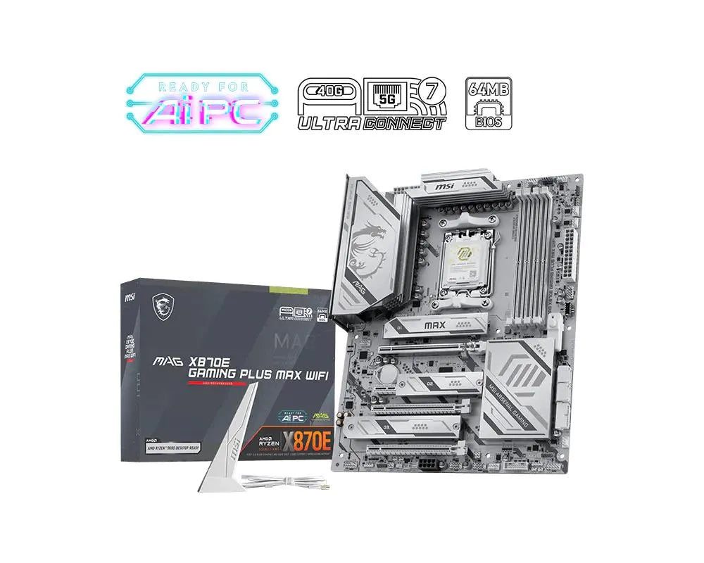 Mainboard|MSI|AMD X870E|Socket AM5|ATX|RAM DDR5-SDRAM|4xSlots|Wi-Fi Yes|Bluetooth Yes|3xNumber of M.2 (M) slots|X870EGAMINPLUSMAXWIFI