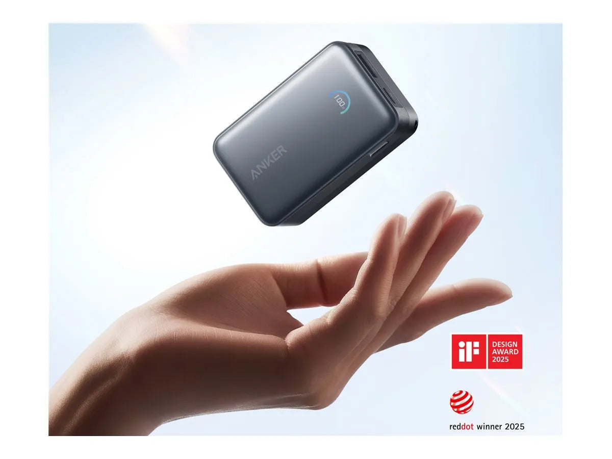 Anker Nano Power Bank 45W with Built-In Retractable USB-C Cable | A1638H11 | 10000 mAh | Black