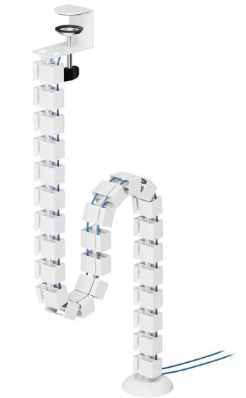 NEOMOUNTS CABLE SPINE ORGANIZER FOR SIT/STAND DESK FRAMES, CLAMP MOUNTED, WHITE