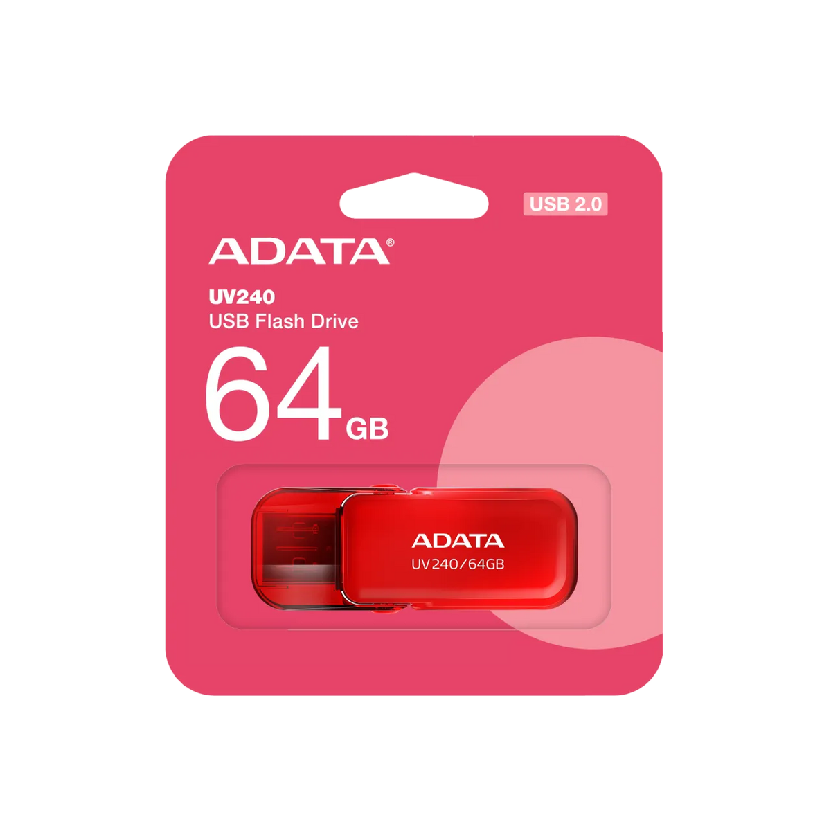 ADATA | USB Flash Drive | UV240 | 64 GB | USB Type-A | Red