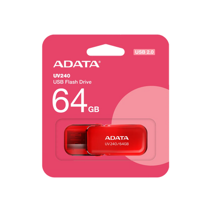ADATA | USB Flash Drive | UV240 | 64 GB | USB Type-A | Red