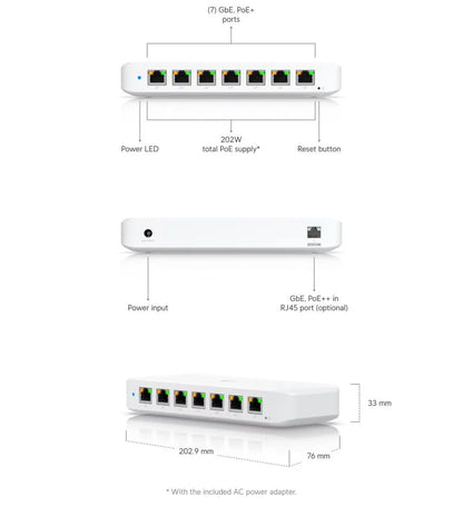 Switch|UBIQUITI|Ultra|USW-Ultra-210W (202W)|30 Watts|USW-ULTRA-210W