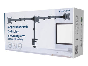 GEMBIRD Adjustable desk 3-display mount