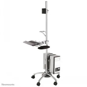NEWSTAR MOBILE WORKPLACE FLOOR STAND (MONITOR, KEYBOARD/MOUSE & PC) 10-27" SILVER