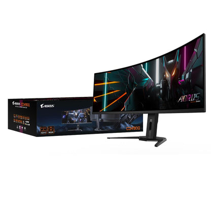 LCD Monitor|GIGABYTE|AORUS CO49DQ|49"|Gaming/Curved|5120x1440|32:9|144Hz|Matte|0.03 ms|Speakers|Swivel|Height adjustable|Tilt|Colour Black|AORUSCO49DQEK