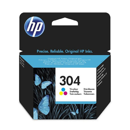 HP 304 Tri-color Ink Cartridge, 100 pages, for HP DeskJet 2620,2630,2632,2633,3720,3730,3732,3735