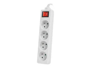 Lanberg Cable Power Strip, 4X French Outlets with Switch, Quality-Grade Copper, 1.5 m | PS1-04E-0150-W
