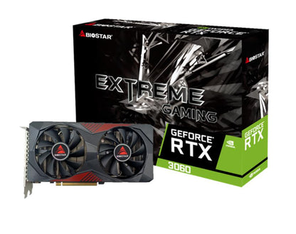 Graphics Card|BIOSTAR|NVIDIA GeForce RTX 3060|12 GB|GDDR6|192 bit|PCIE 4.0 16x|GPU 1320 MHz|Dual Slot Fansink|1xHDMI|3xDisplayPort|VN3606RML9