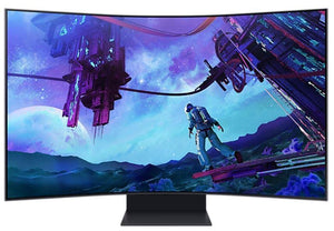 LCD Monitor|SAMSUNG|55"|Gaming/Curved|Panel VA|3840x2160|16:9|165Hz|Matte|1 ms|Speakers|Pivot|Height adjustable|Tilt|Colour Black|LS55CG970NUXDU
