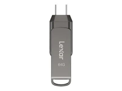 Lexar | 2-in-1 Flash Drive up to 130MB/s read | JumpDrive Dual Drive D400 | 64 GB | Type-C and Type-A USB 3.1 | Grey
