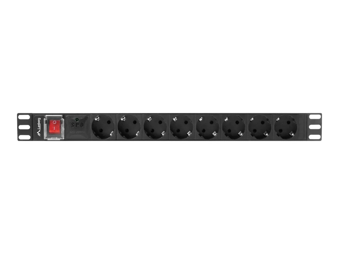 Lanberg Power Distribution unit (PDU) 19" 1U 16A 2m 8X Schuko oulets | PDU-08F-0200-BK