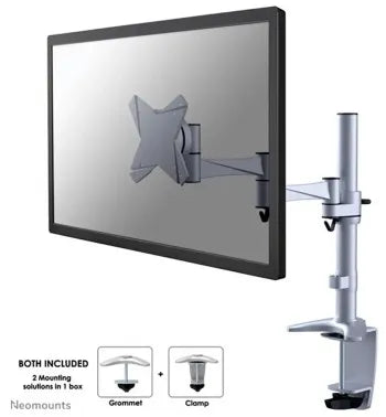 NEWSTAR FLAT SCREEN DESK MOUNT (CLAMP/GROMMET) 10-30" SILVER