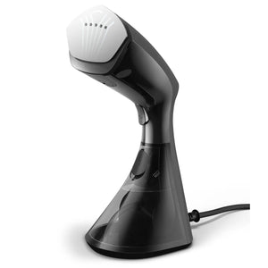 Philips 8000 Series Handheld Steamer with brush GC800/80 1600W, 230ml water tank, heated plate,  2-in-1 vertical and horizontal steaming function, Anti Calc Technology, Black and Silver/Damaged package