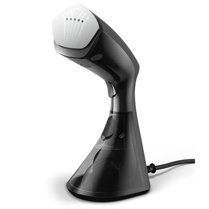 Philips 8000 Series Handheld Steamer with brush GC800/80 1600W, 230ml water tank, heated plate,  2-in-1 vertical and horizontal steaming function, Anti Calc Technology, Black and Silver/Damaged package