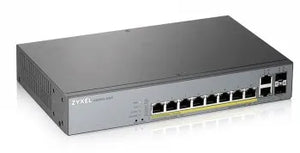 ZYXEL GS1350-12HP, 12 PORT MANAGED CCTV POE SWITCH, LONG RANGE, 130W (1 YEAR NCC PRO PACK LICENSE BUNDLED) (5Y WARRANTY)