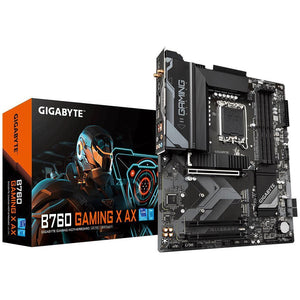 Mainboard|GIGABYTE|Intel B760 Express|LGA1700|ATX|Memory DDR5|Memory slots 4|2xPCI-Express 3.0 16x|1xPCI-Express 4.0 16x|3xM.2|1xHDMI|1xDisplayPort|5xUSB 2.0|2xUSB 3.2|1xUSB-C|1xRJ45|6xAudio port|B760GAMINGXAX1.3