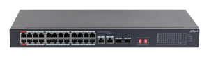 Switch|DAHUA|S3226-24ET-375|Switch type Unmanaged|Rack mounting Yes|24xRJ-45 ports|RJ-45 Ports Type Fast Ethernet (10/100)|24xFast Ethernet (copper) ports quantity|2xCombo SFP ports quantity|Power over Ethernet (PoE) Yes|24xPower over Ethernet (PoE)...