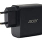 Acer 67W PD GaN Charger, 2 x USB C and 1 x USB A, EU Plug, 100W USB C cable, Retail Pack