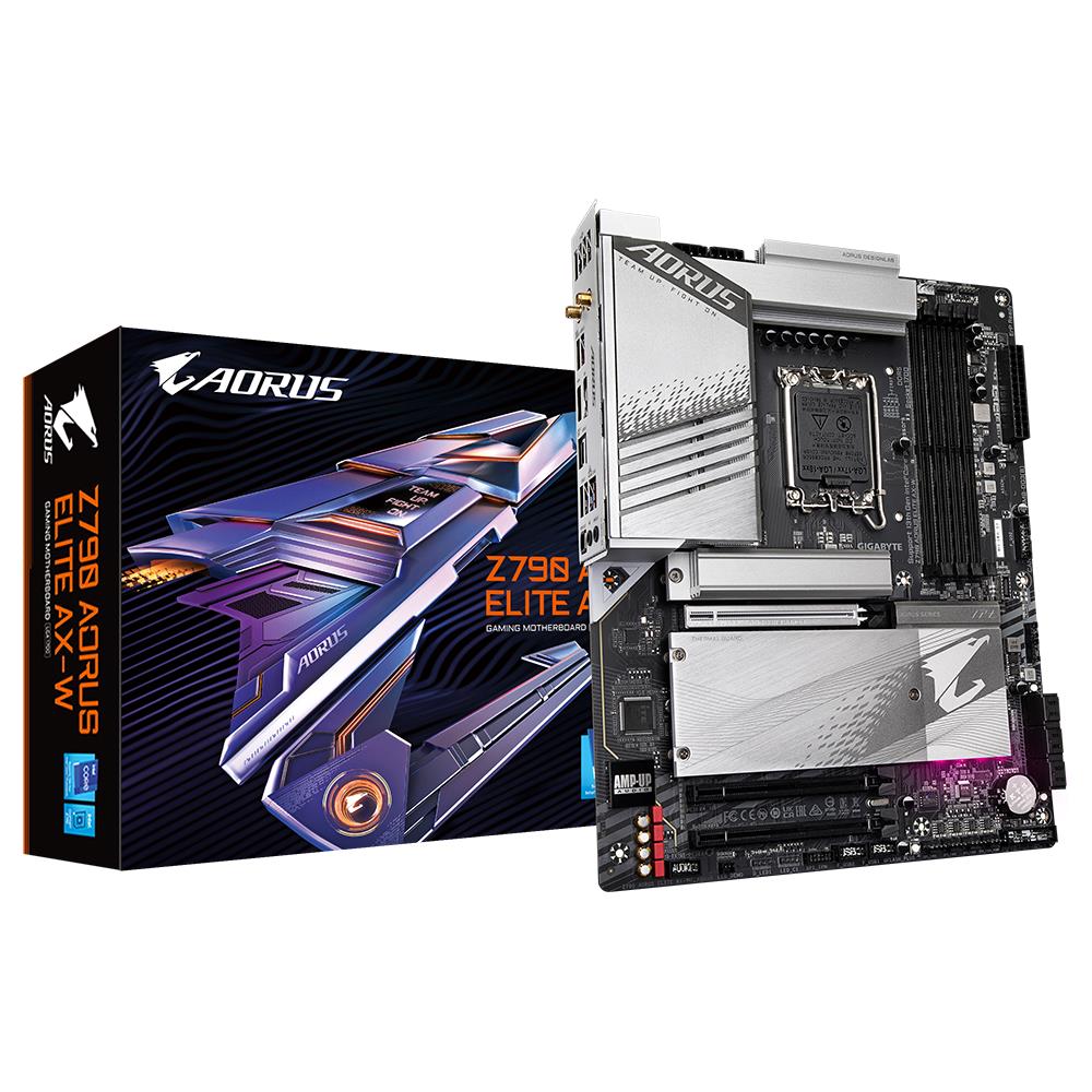 Mainboard|GIGABYTE|Intel Z790|LGA1700|ATX|Memory DDR5|Memory slots 4|1xPCI-Express 3.0 16x|1xPCI-Express 4.0 16x|1xPCI-Express 5.0 16x|4xM.2|1xHDMI|1xDisplayPort|4xUSB 2.0|5xUSB 3.2|1xUSB-C|1xOptical S/PDIF|1xRJ45|2xAudio port|Z790AORUSELITEAX-W