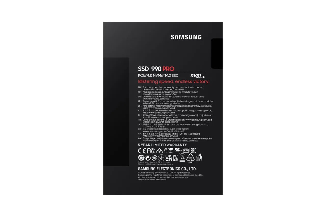 SSD|SAMSUNG|990 PRO|2TB|M.2|PCIE|NVMe|MLC|Write speed 6900 MBytes/sec|Read speed 7450 MBytes/sec|2.3mm|TBW 1200 TB|MTBF 1500000 hours|MZ-V9P2T0BW
