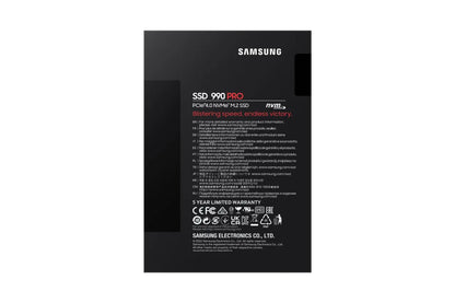 SSD|SAMSUNG|990 PRO|2TB|M.2|PCIE|NVMe|MLC|Write speed 6900 MBytes/sec|Read speed 7450 MBytes/sec|2.3mm|TBW 1200 TB|MTBF 1500000 hours|MZ-V9P2T0BW