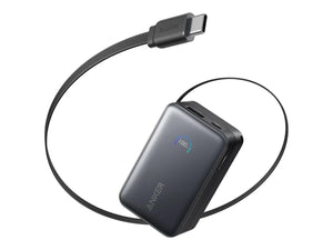 Anker Nano Power Bank 45W with Built-In Retractable USB-C Cable | A1638H11 | 10000 mAh | Black