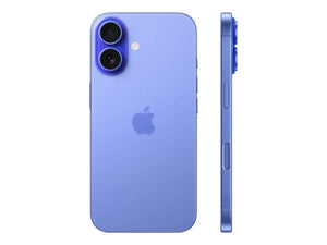 Apple | iPhone 16 | Ultramarine | 6.1 " | 2556 x 1179 pixels | OLED | A18 | Internal RAM 8 GB | 128 GB | Dual SIM | Nano SIM | 5G | Main camera resolution 48 MP | iOS 18 | Secondary camera resolution 12 MP