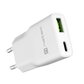 Natec Ribera USB Charger Gan Slim USB 1X USB-A + 1X USB-C 20W | NUC-2376