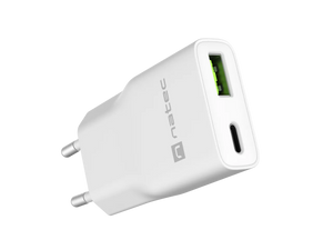 Natec Ribera USB Charger Gan Slim USB 1X USB-A + 1X USB-C 20W | NUC-2376