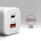 MOBILE CHARGER WALL USB 100W/GAN 2PORT ACU-PQ100W AXAGON