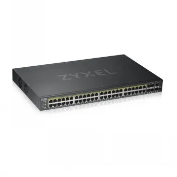 ZYXEL GS1920-48HPV2, 50 PORT SMART MANAGED POE SWITCH 48X GIGABIT COPPER POE AND 4X GIGABIT DUAL PERS., HYBRID MODE, STANDALONE OR NEBULAFLEX CLOUD, 375 WATT POE (5Y WARRANTY)