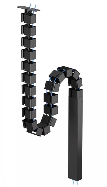 NEOMOUNTS CABLE SPINE ORGANIZER FOR SIT/STAND DESK FRAMES, SCREW MOUNTED, MAGNETIC CHANNEL, BLACK