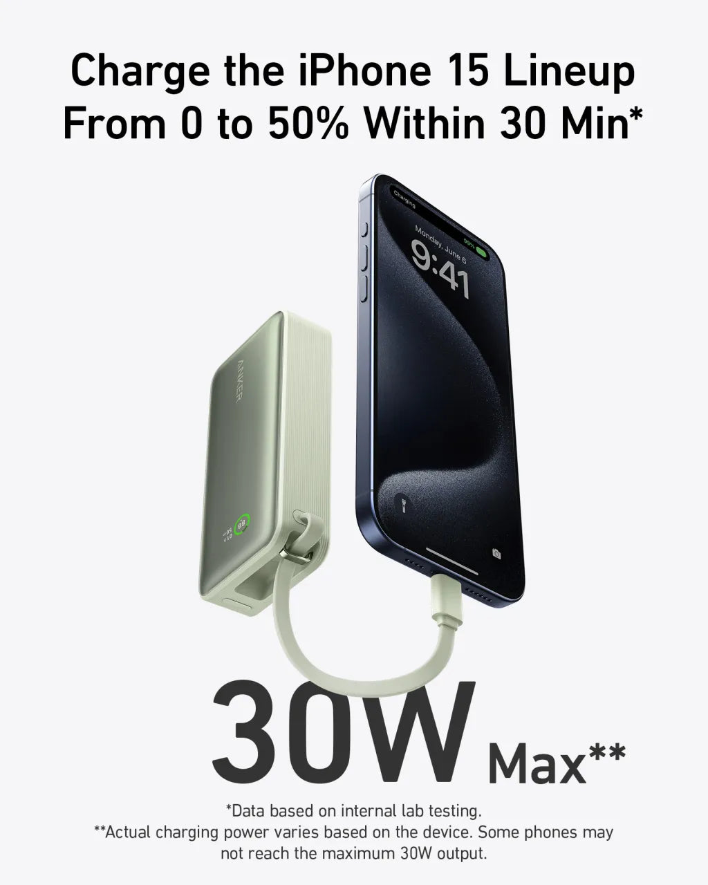 Anker 545 Nano Power Bank | A1259G61 | 10000 mAh | Green