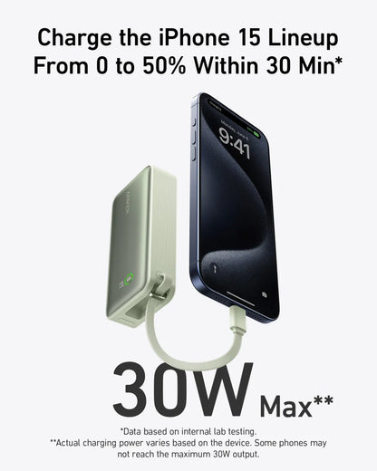 Anker 545 Nano Power Bank | A1259G61 | 10000 mAh | Green