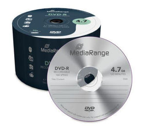 DVD-R MEDIA 4.7GB 16X 50-PACK/MR444 MEDIARANGE