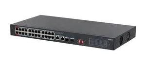 Switch|DAHUA|S3228-24GT-375|Switch type Unmanaged|Switch layer L2|Rack mounting Yes|26xRJ-45 ports|RJ-45 Ports Type Gigabit Ethernet (10/100/1000)|Power over Ethernet (PoE) Yes|24xPower over Ethernet (PoE) ports quantity|Total Power over Ethernet (Po...