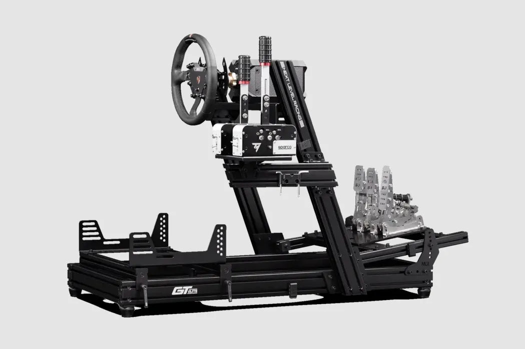 Next Level Racing | Aluminum; Carbon Steel | Racing Simulator Cockpit | GTElite Wheel Plate Edition | Black