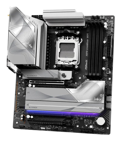Mainboard|ASROCK|AMD X870|Socket AM5|ATX|RAM DDR5-SDRAM|4xSlots|On-board graphics card Yes|Wi-Fi Yes|Bluetooth Yes|1xNumber of M.2 (M) slots|X870LIVEMIXERWIFI