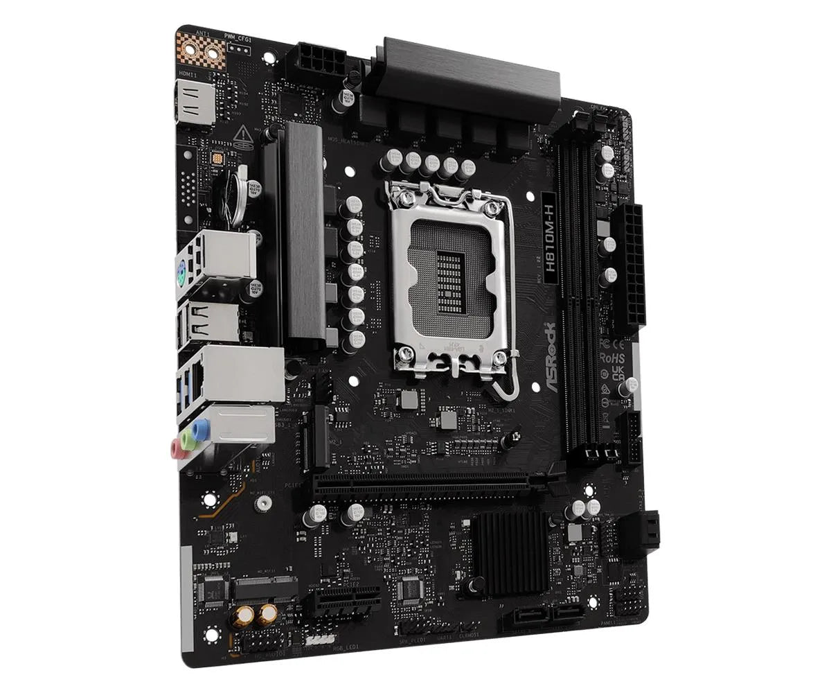 Mainboard|ASROCK|H810M-H|Intel H810|LGA 1851 (Socket V1)|micro ATX|RAM DDR5-SDRAM|2xSlots|1xNumber of M.2 (M) slots|H810M-H